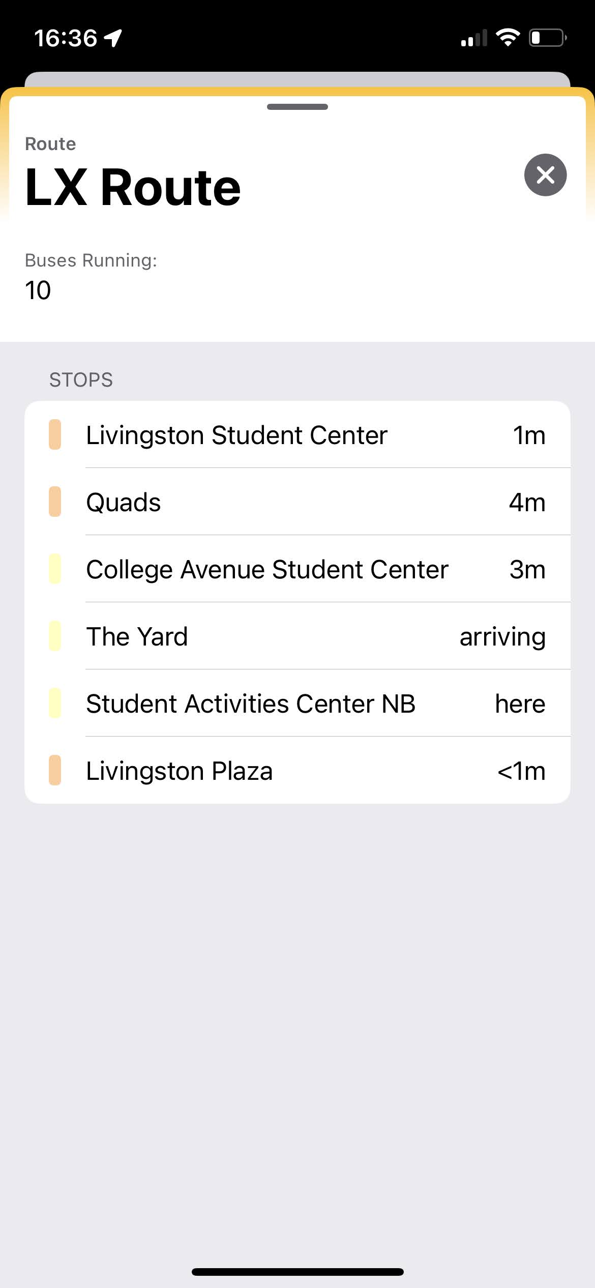 A screenshot of a route page, working properly this time