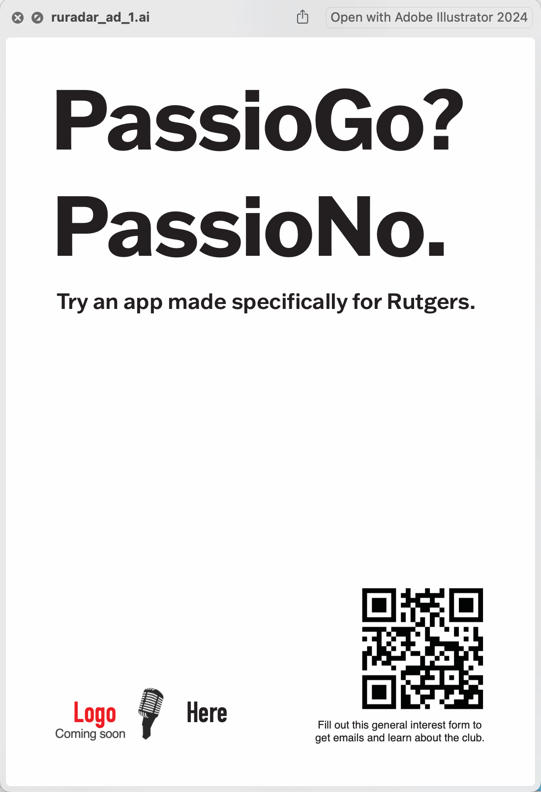 A screenshot of a poster saying “Passio Go? Passio No.”, asking students to try something better.